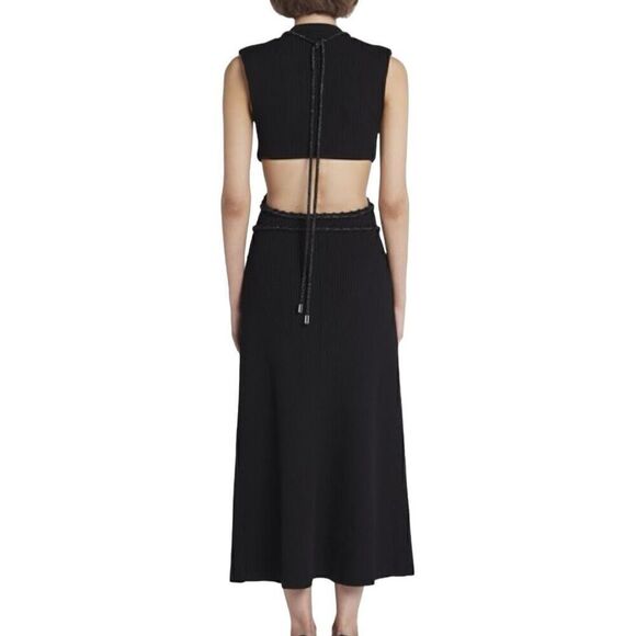 Aje Sculptra Arp Black Cut-Out Midi Dress Size Medium - Picture 4 of 11